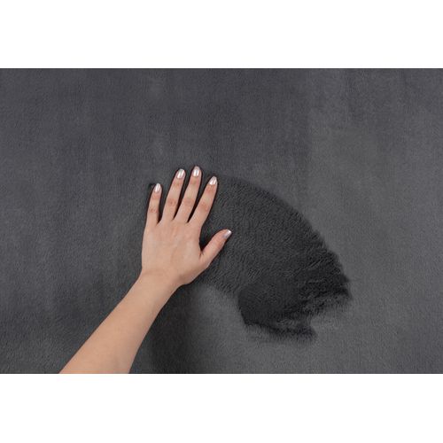 Tapis Cosy Moderne Fourrure Douillet Lavable, Anthracite, 160x220 Cm