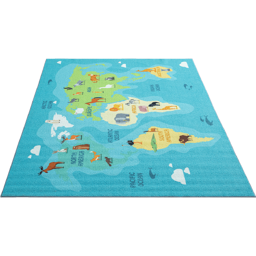 Tapis Happy Life D'apprentissage, Bleu, 140x200 Cm