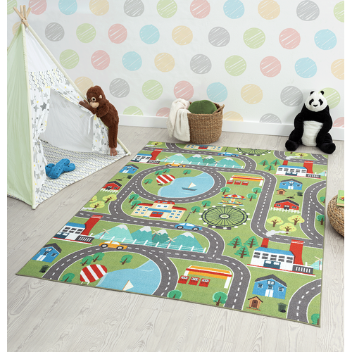 Happy Life Tapis De Jeu, Vert, 100x200 Cm