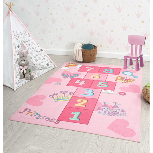 Happy Life Tapis De Jeu, Rose, 80x150 Cm