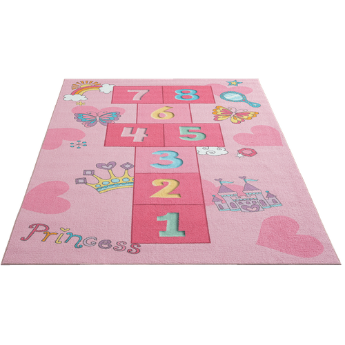 Happy Life Tapis Jeu Princesse, Rose, 140x200 Cm