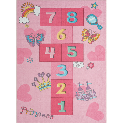 Happy Life Tapis Jeu Princesse, Rose, 140x200 Cm