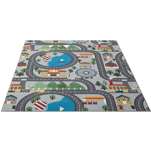Happy Life Tapis De Jeu, Gris, 120x160 Cm