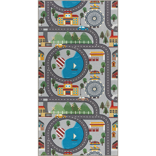 Happy Life Tapis De Jeu, Gris, 160x220 Cm
