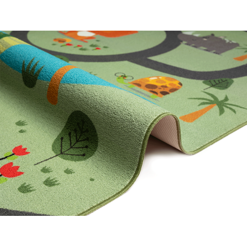 Happy Life Tapis Jeu Safari, Vert, 240x340 Cm