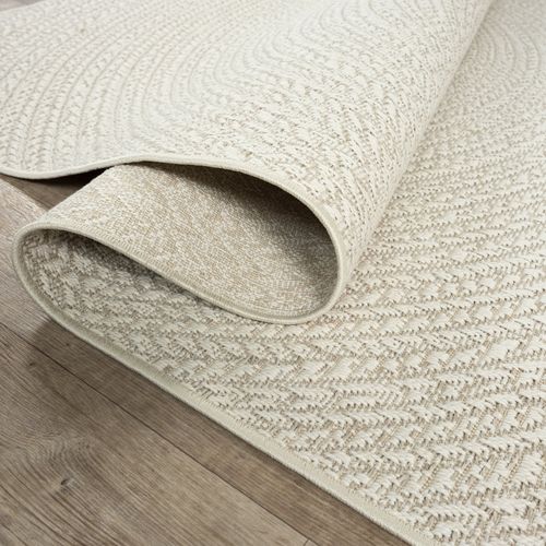 Tapis Kansas Extérieur Jute Terrasse - Crème - 160x230 Cm