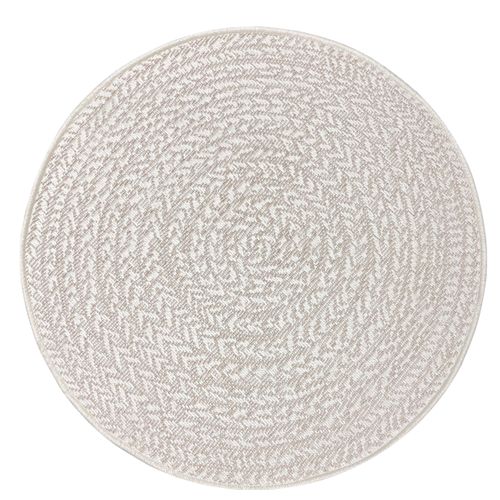 Tapis Kansas Extérieur Jute Terrasse - Crème - 120 Cm Ronde