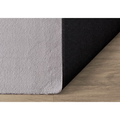 Tapis Moelleux Poils Courts, Antidérapant, Lavable, Soft, Gris, 200 X 200 Cm