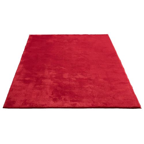 Tapis Moelleux Poils Courts, Antidérapant, Lavable, Soft, Rouge, 60 X 110 Cm