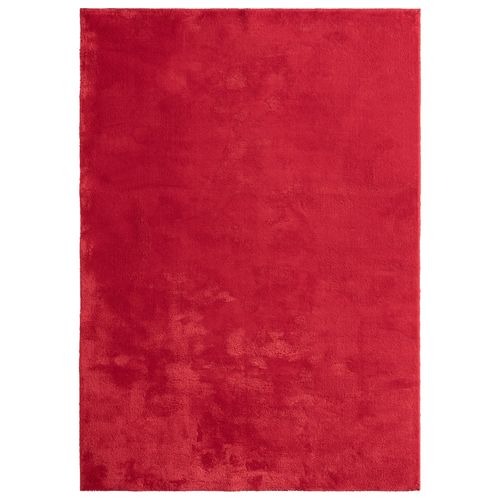 Tapis Moelleux Poils Courts, Antidérapant, Lavable, Soft, Rouge, 60 X 110 Cm