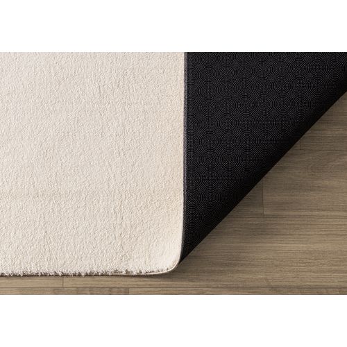 Tapis Moelleux Poils Courts, Antidérapant, Lavable, Soft, Beige, 60 X 110 Cm