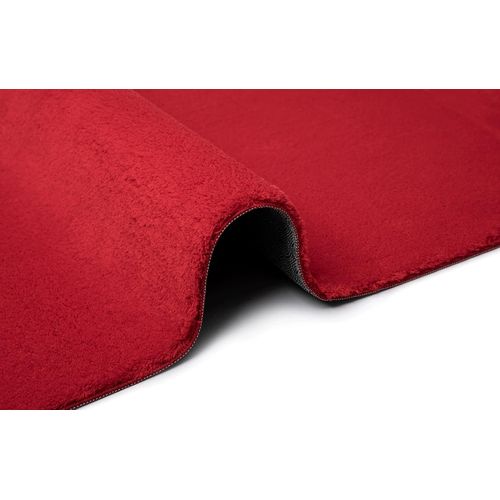 Tapis Moelleux Poils Courts, Antidérapant, Lavable, Soft, Rouge, 240 X 340 Cm