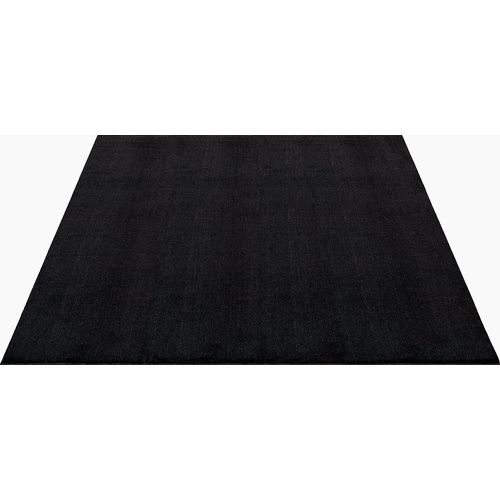Tapis Moelleux Poils Courts, Antidérapant, Lavable, Soft, Noir, 240 X 340 Cm