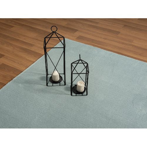 Tapis Moelleux Poils Courts, Antidérapant, Lavable, Soft, Bleu, 80 X 150 Cm