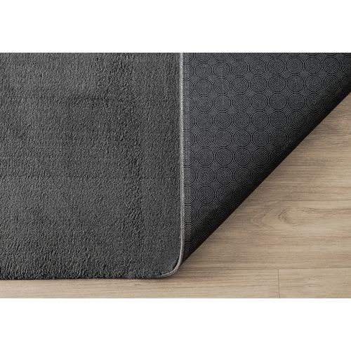 Tapis Moelleux Poils Courts, Antidérapant, Lavable, Soft, Anthracite, 140 X 200 Cm