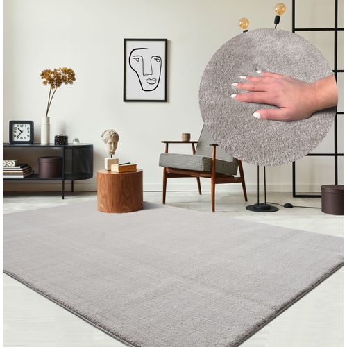 Tapis Moelleux Poils Courts, Antidérapant, Lavable, Soft, Sable, 240 X 340 Cm
