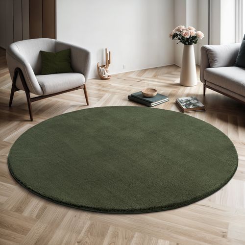 Tapis Moelleux Poils Courts, Antidérapant, Lavable, Soft, Forêt, 200 X 200 Cm