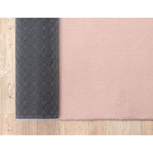 Tapis Moelleux Poils Courts, Antidérapant, Lavable, Soft, Blush, 240 X 340 Cm