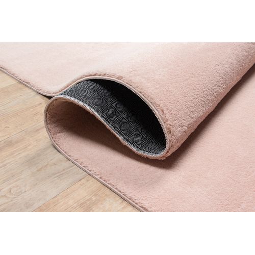 Tapis Moelleux Poils Courts, Antidérapant, Lavable, Soft, Blush, 120 X 120 Cm