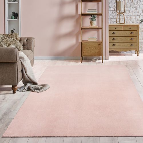 Tapis Moelleux Poils Courts, Antidérapant, Lavable, Soft, Blush, 160 X 220 Cm