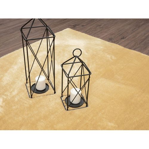 Tapis Moelleux Poils Courts, Antidérapant, Lavable, Soft, Or, 160 X 220 Cm