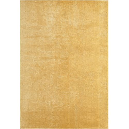Tapis Moelleux Poils Courts, Antidérapant, Lavable, Soft, Or, 160 X 220 Cm