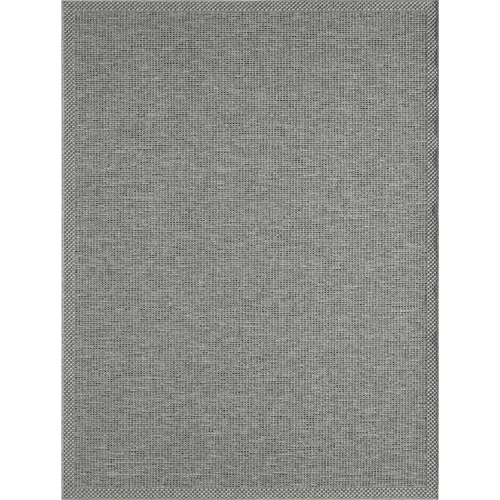 Tapis Calgary Tissé Plat Extérieur Design Uni, Gris, 160x220 Cm
