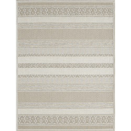 Tapis Calgary Tissé Plat Extérieur Moderne, Beige, 240x340 Cm