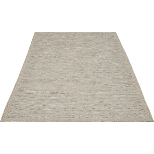 Tapis Calgary Tissé Plat Extérieur Design Moderne, Beige Gris, 140x200 Cm