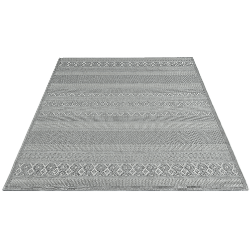 Tapis Calgary Tissé Plat Extérieur Moderne, Gris, 200x280 Cm