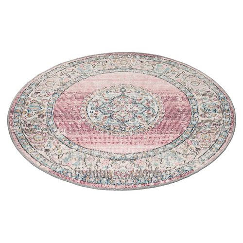 Tapis Palma Extérieur Oriental, Rose, 120 Cm Ronde