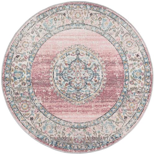 Tapis Palma Extérieur Oriental, Rose, 120 Cm Ronde