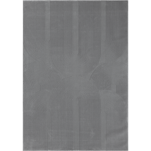 Tapis Lima Design Salon Moderne Art Curve, Gris, 80x150 Cm