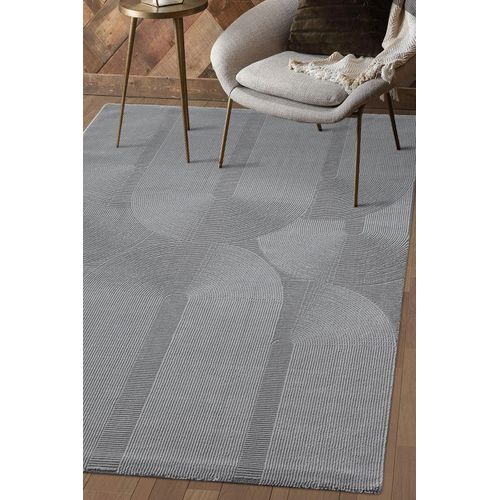Tapis Lima Design Salon Moderne Art Curve, Gris, 160x230 Cm