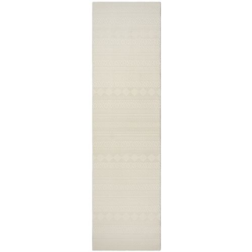 Tapis Lima Design Moderne Style Uni Durable, Crème, 80x300 Cm