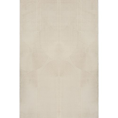 Tapis Lima Design Salon Moderne Art Curve, Beige Clair, 160x230 Cm