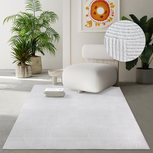 Tapis Rio Salon Antidérapant Arc, Blanc Cassé, 120x160 Cm