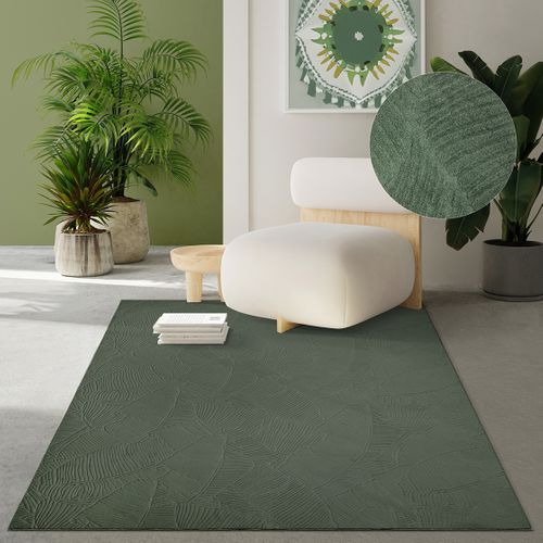 Tapis Rio Salon Antidérapant 3d, Vert, 140x200 Cm