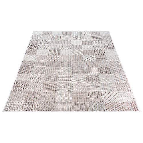 Tapis Lagos Extérieur Géométrique, Crème, 160x230 Cm