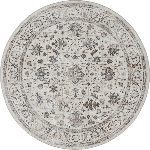 Tapis Mila Brillant, Classique Ancien, Crème, 200 Cm Ronde