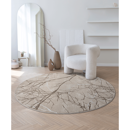 Tapis Mila Brillant, Nature, Beige, 200 Cm Ronde