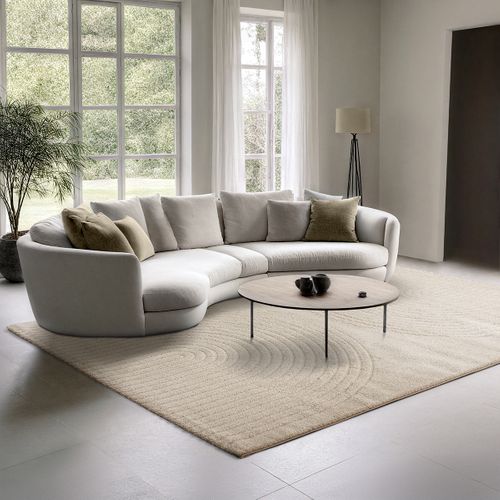 Tapis Elisa Design Géométrique, Beige, 80x150 Cm