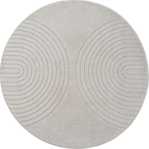 Tapis Elisa Design Géométrique, Gris, 120 Cm Ronde