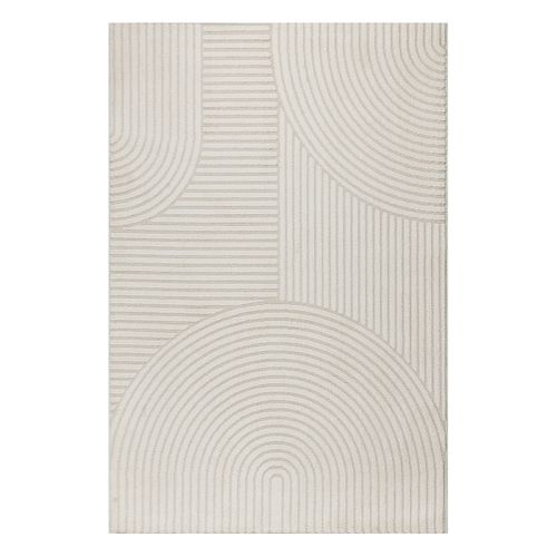 Tapis Everest Moderne Effet Haut-bas 3d - Crème - 140x200 Cm