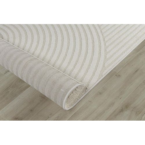 Tapis Everest Moderne Effet Haut-bas 3d - Crème - 140x200 Cm