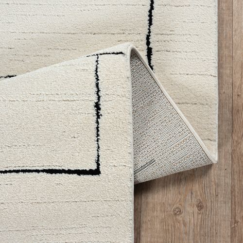 Tapis Everest Moderne Effet Haut-bas 3d - Crème - 80x150 Cm