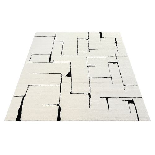 Tapis Everest Moderne Effet Haut-bas 3d - Crème - 80x150 Cm