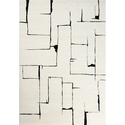 Tapis Everest Moderne Effet Haut-bas 3d - Crème - 80x150 Cm