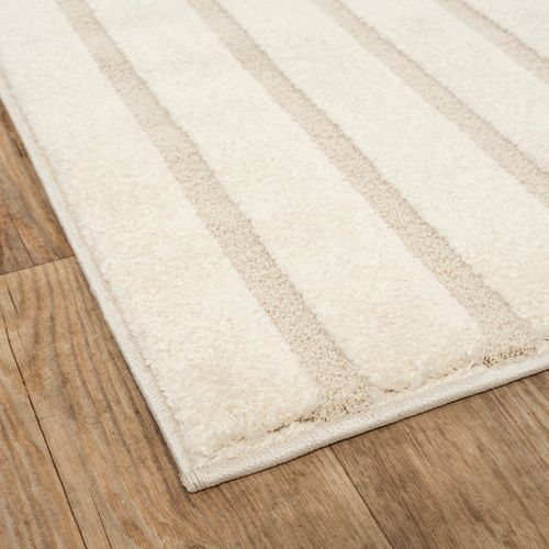 Tapis Everest Moderne Effet Haut-bas 3d - Crème - 160x230 Cm