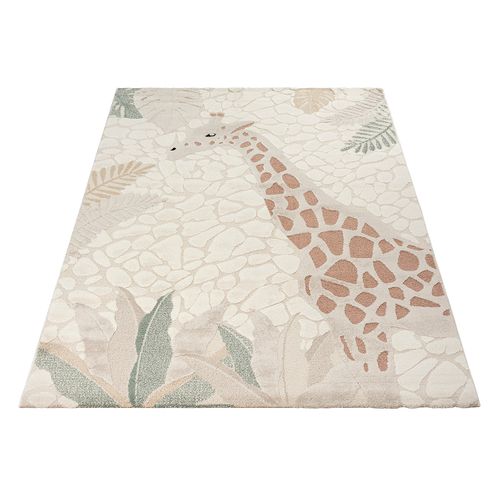 Tapis Jungle Kids Chambre Enfant 3d Résistant - Crème - 140x200 Cm